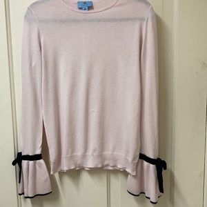 Dressy pink sweater with flared cuffs